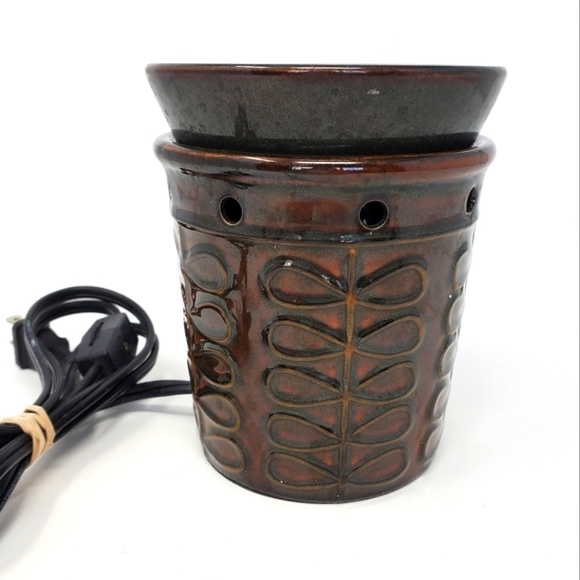 SCENTSY FARFALLE FULL SIZE WAX WARMER RETIRED RED BROWN GLAZE - Picture 1 of 14